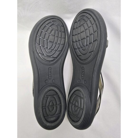 Crocs Isabella Strappy Jelly Sandals Womens 8 Black Slip On - Picture 6 of 7